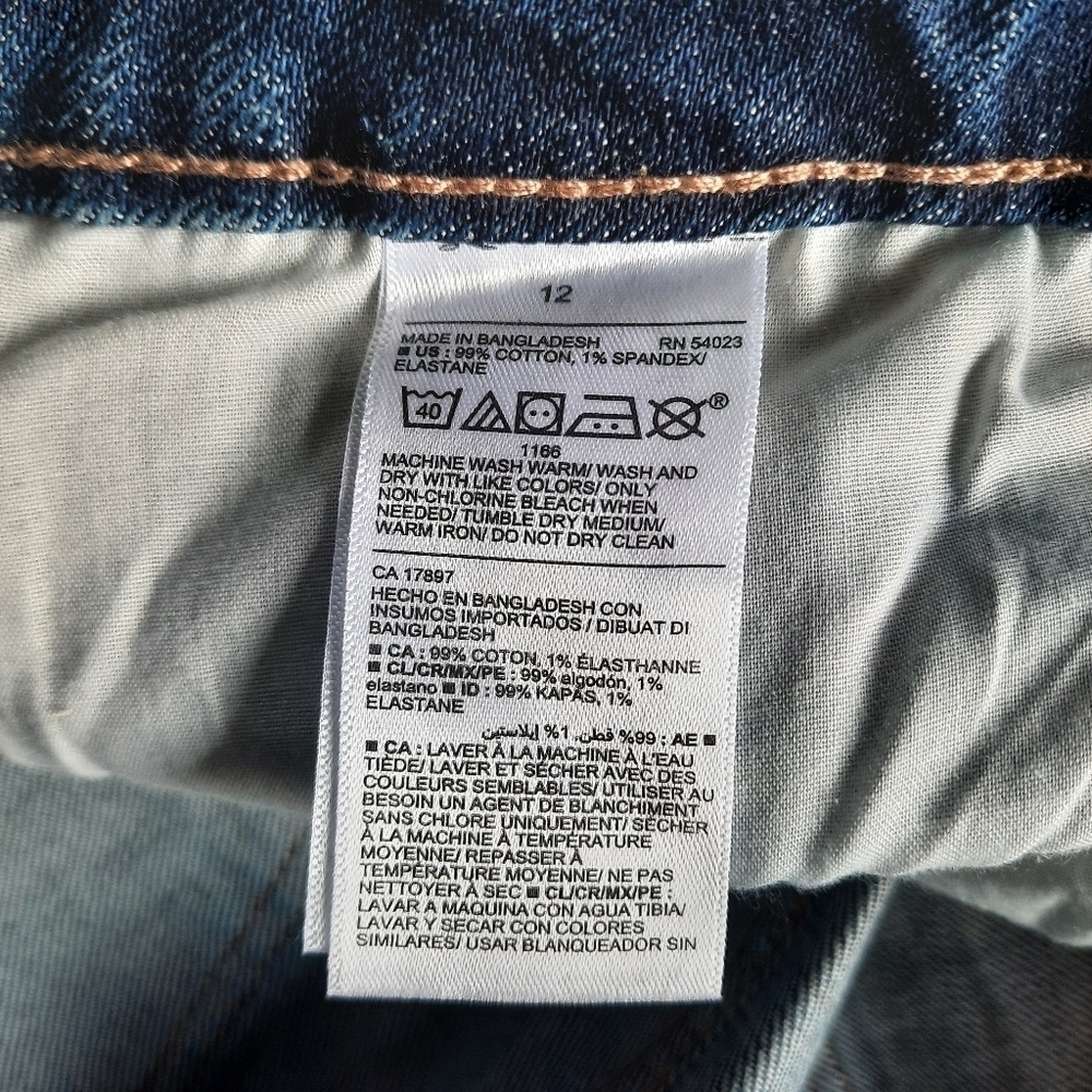 🛍 Old Navy High-rise Secret-slim Pockets Scottie medium wash denim mini skirt - Picture 7 of 7